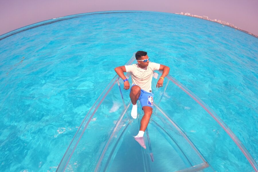 cancun clear boat tour best photo spot turquoise water