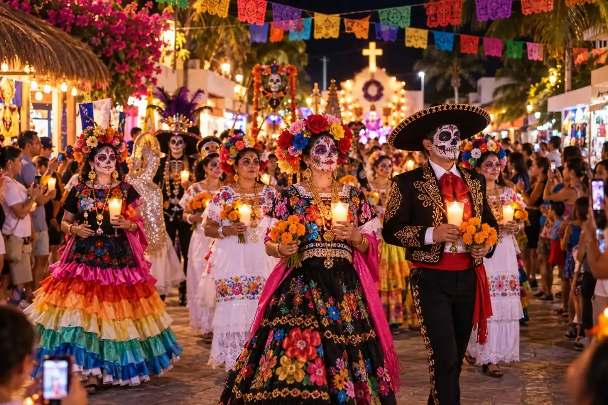 Catrinas inspired Day of the Dead scene