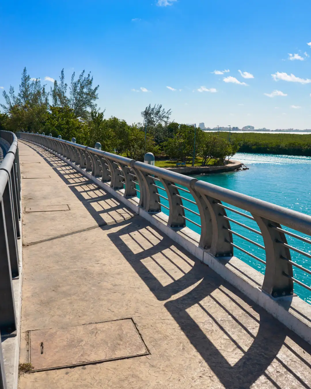Nichupté Lagoon bridge walkway in Cancun for visitors planning a Cancun Marathon weekend